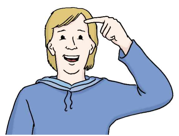 Illustration eines Mannes, der sich wissend an den Kopf fasst